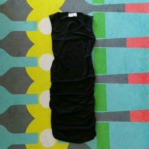 Slinky, ruched maternity dress